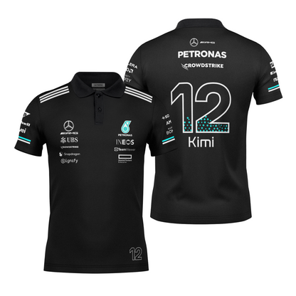 Camiseta Polo Mercedes Kimi Antoneli Preto 2025