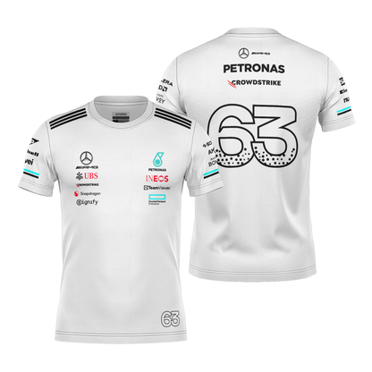 Camiseta Dryfit Mercedes George Russell Branco 2025