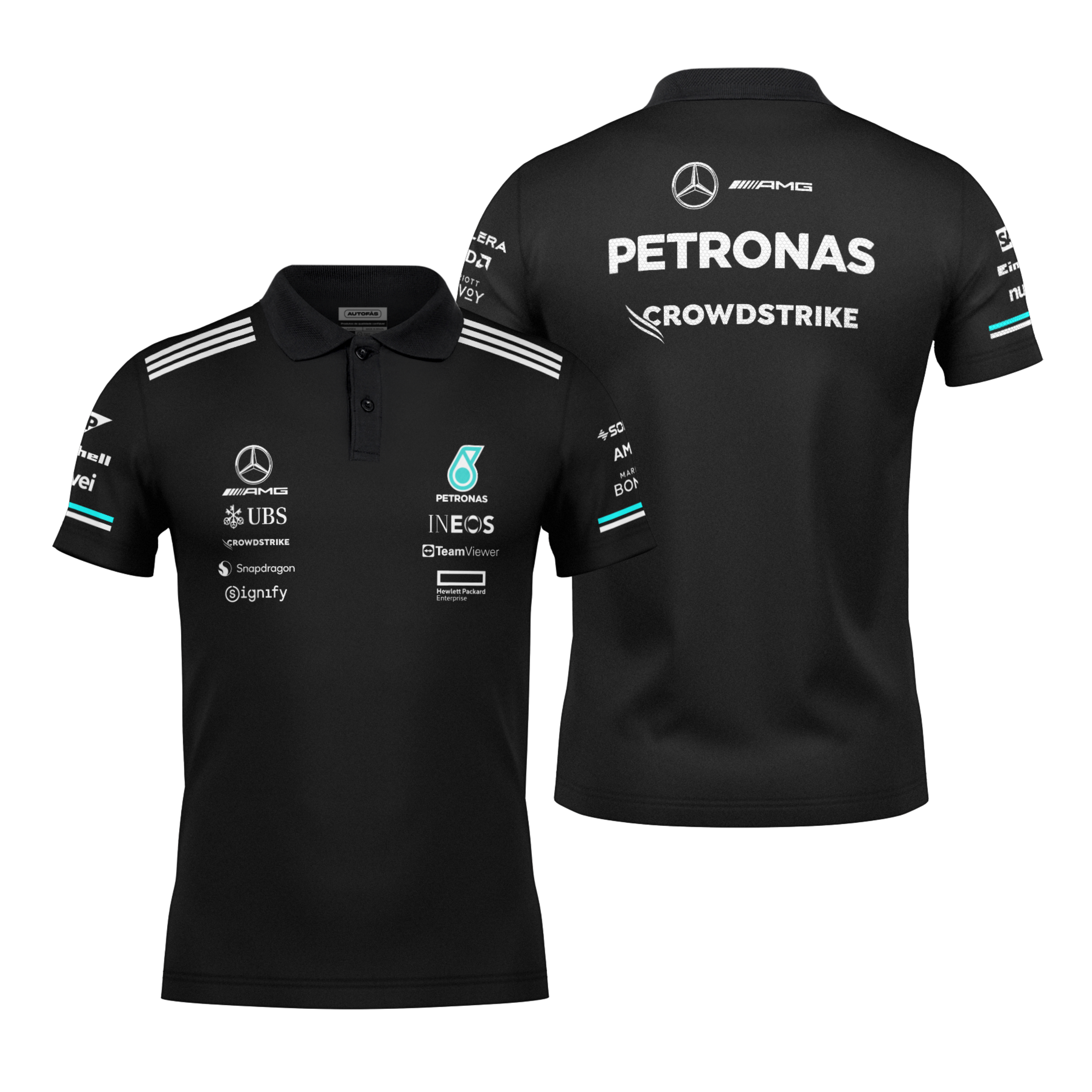 Camiseta Polo Mercedes Equipe Preto 2025