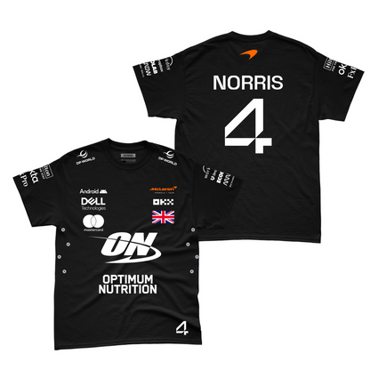 Camiseta Algodao Mclaren Lando Norris Preto 2025