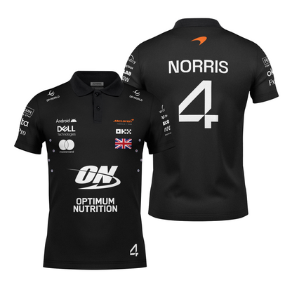 Camiseta Polo Mclaren Lando Norris Preto 2025