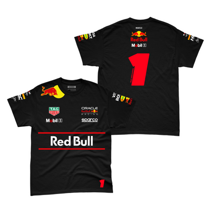 Camiseta Algodao Red Bull Max Verstappen Preto 2025