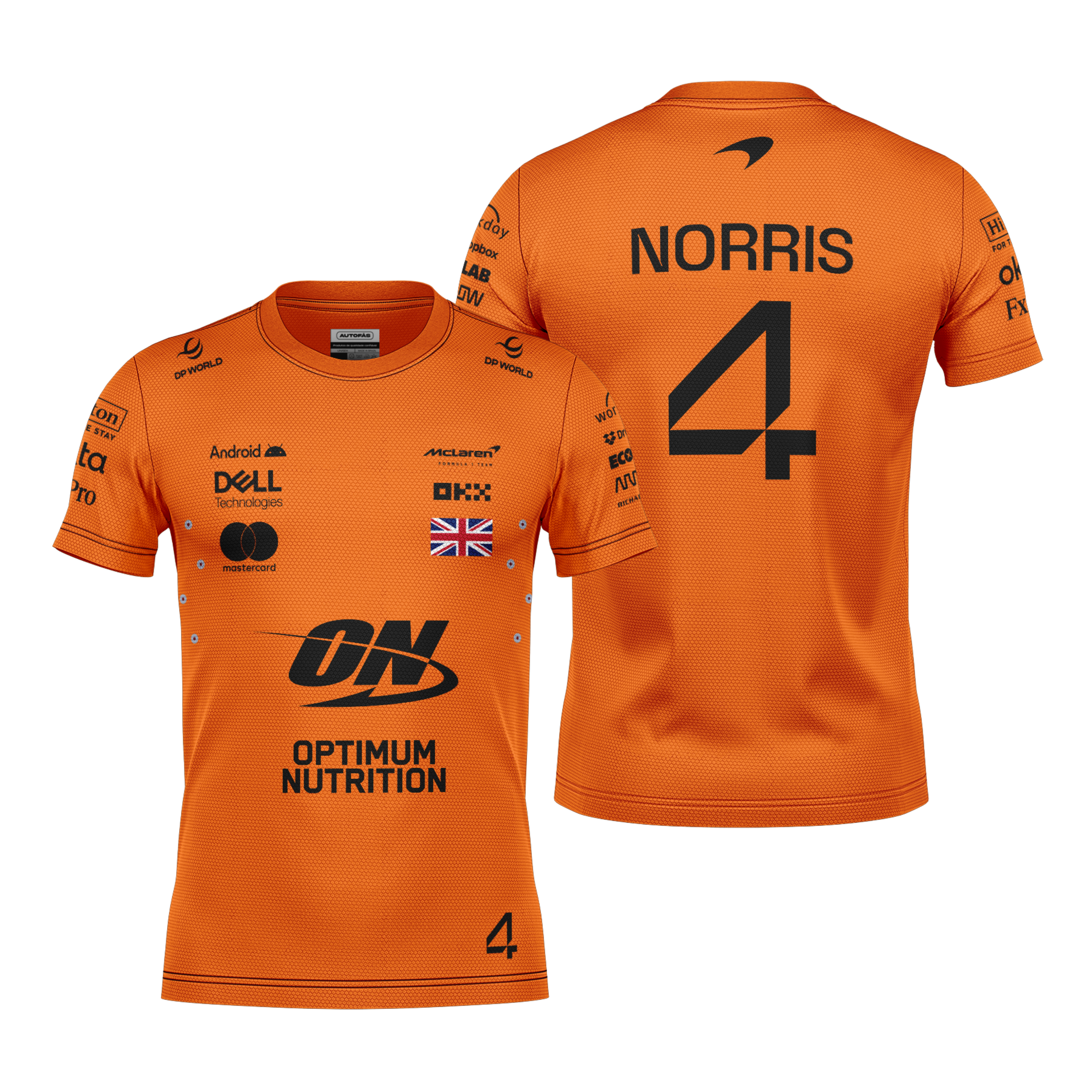 Camiseta Dryfit Mclaren Lando Norris Laranja 2025