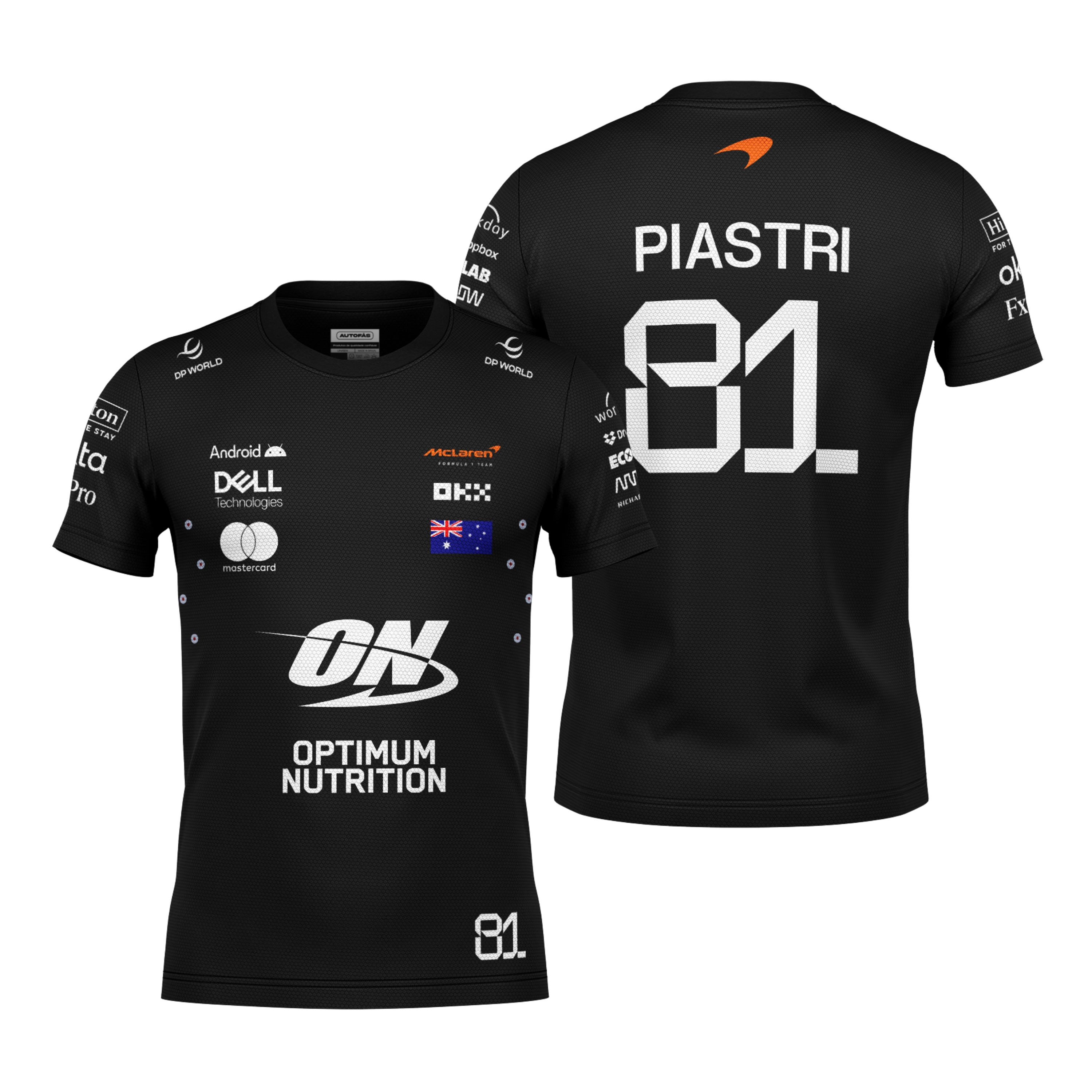 Camiseta Dryfit Mclaren Oscar Piastri Preto 2025