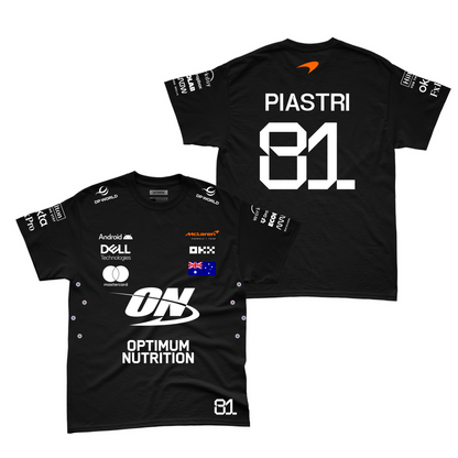 Camiseta Algodao Mclaren Oscar Piastri Preto 2025