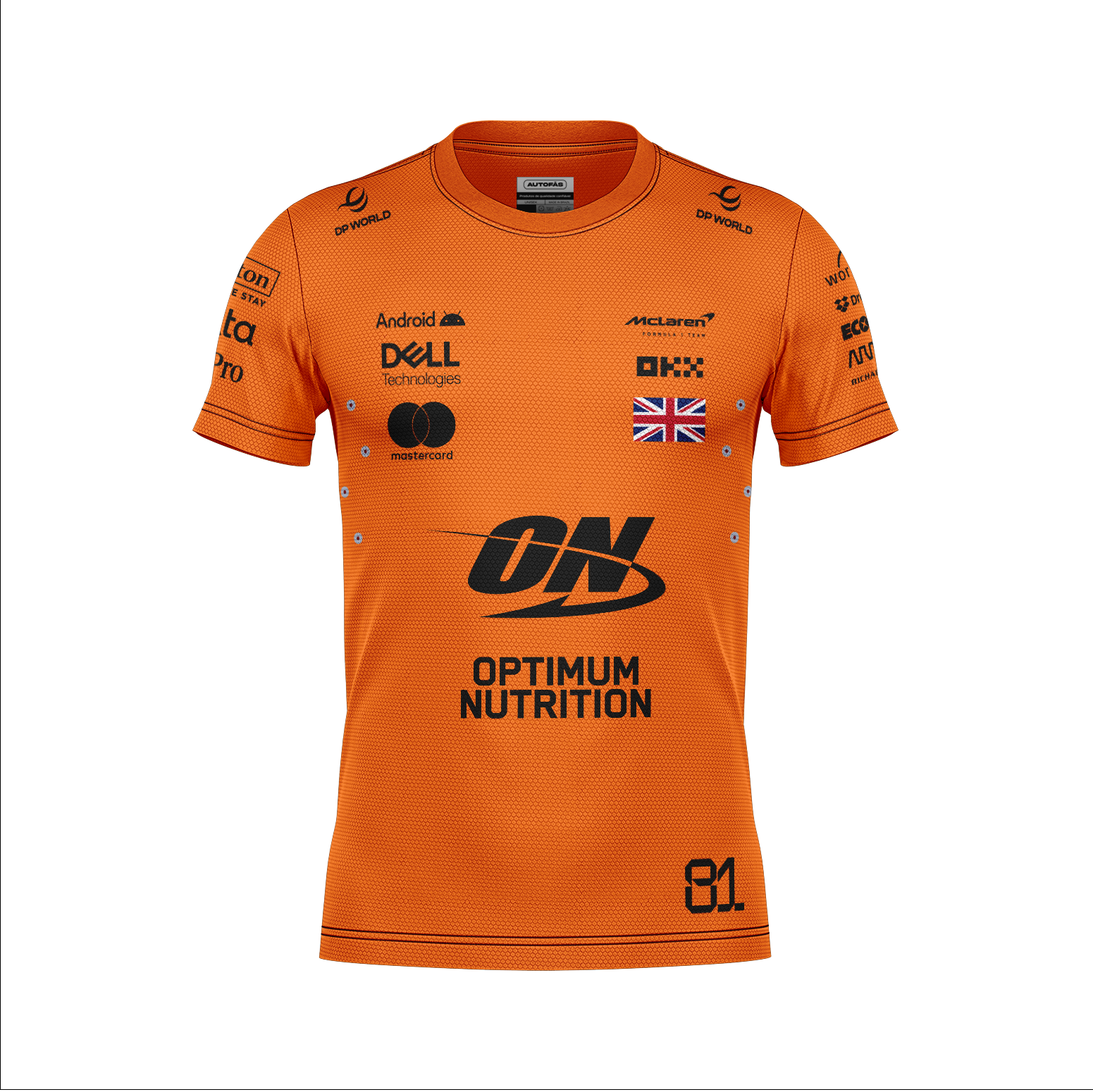 Camiseta Dryfit Mclaren Oscar Piastri Laranja 2025