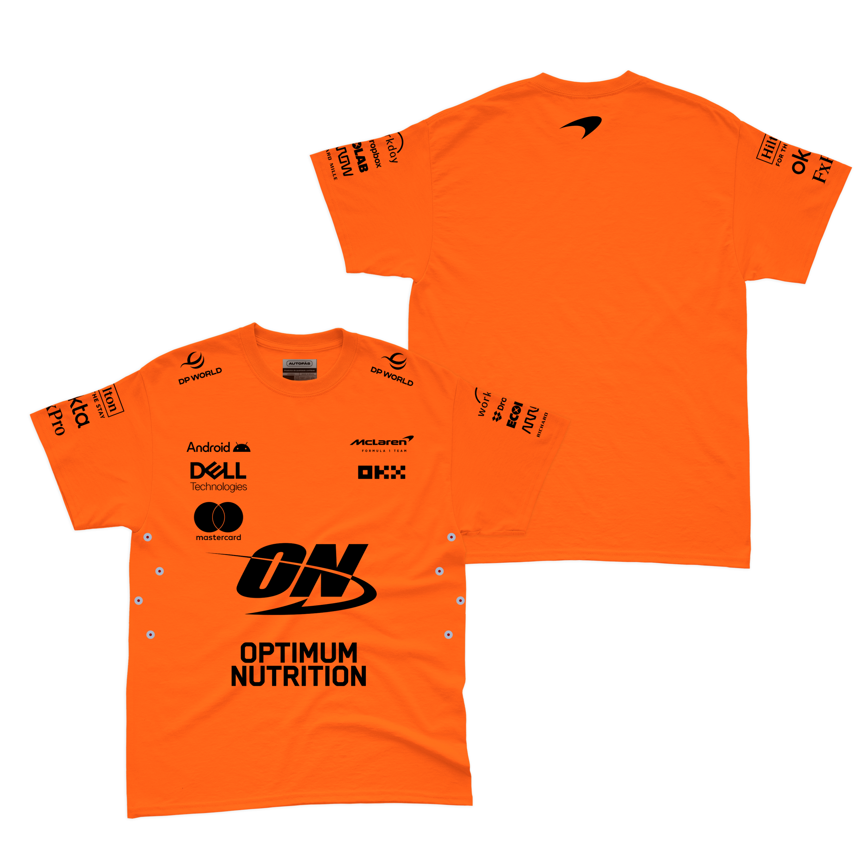 Camiseta Algodao Mclaren Equipe Laranja 2025