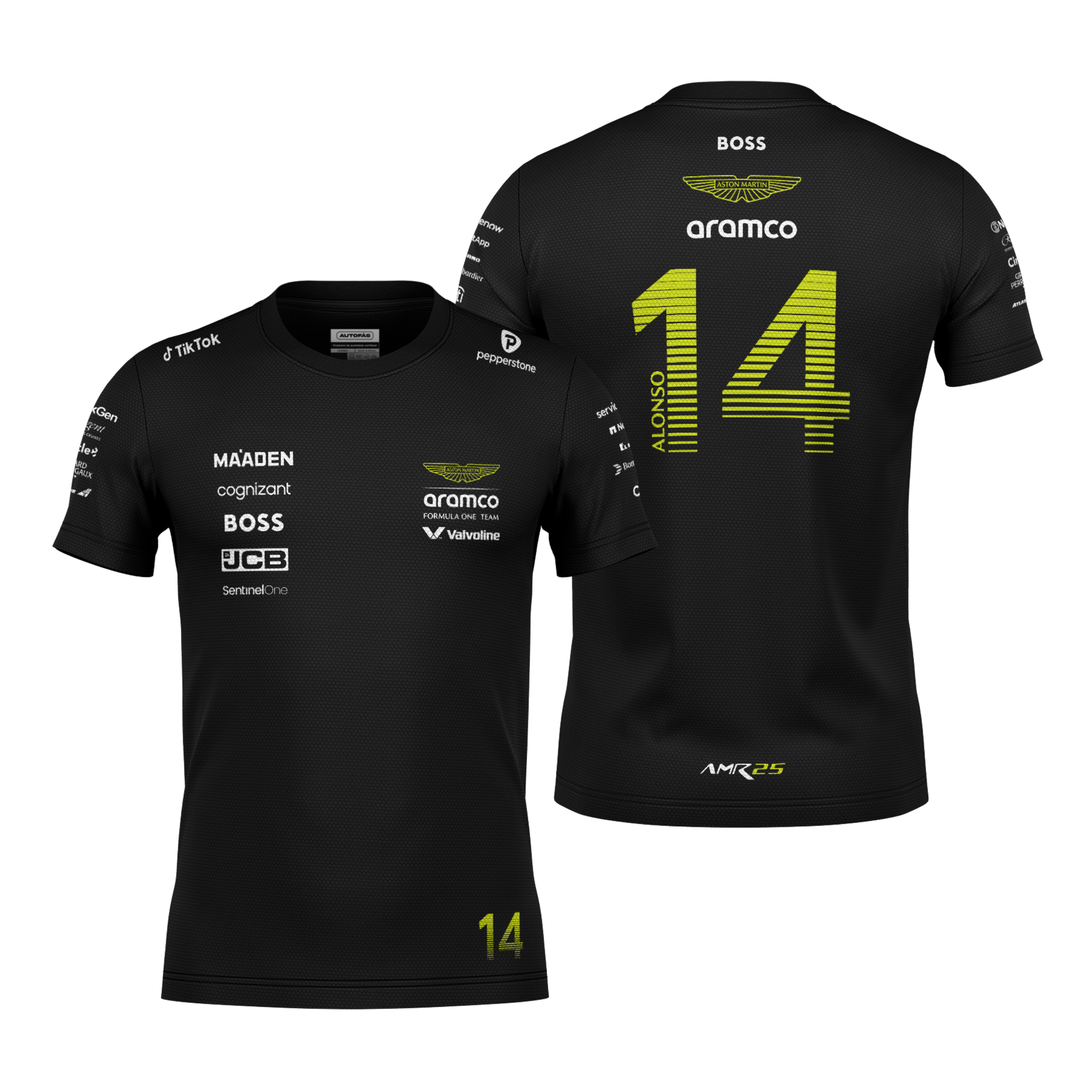 Camiseta Dryfit Aston Martin Fernando Alonso Preto 2025