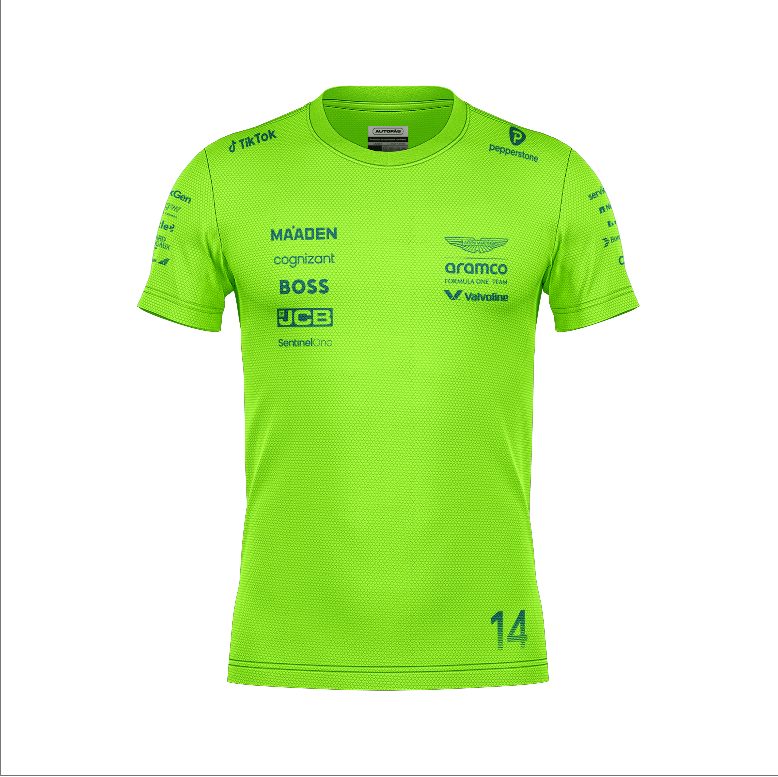 Camiseta Dryfit Aston Martin Fernando Alonso Verde Neon 2025