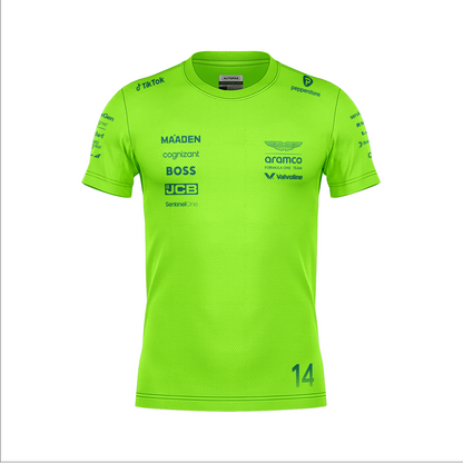 Camiseta Dryfit Aston Martin Fernando Alonso Verde Neon 2025