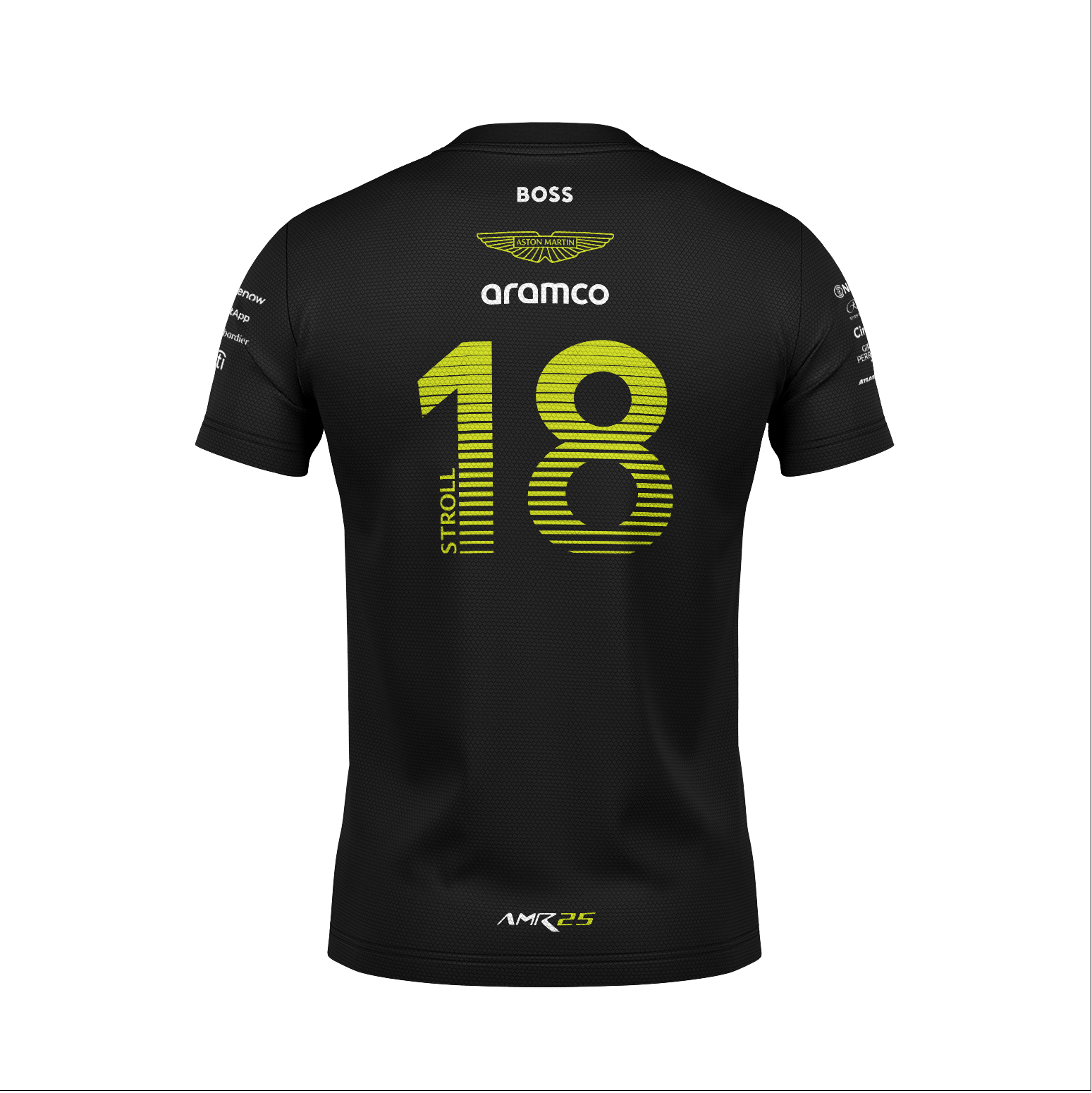 Camiseta Dryfit Aston Martin Lance Stroll Preto 2025