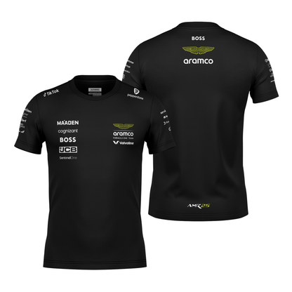 Camiseta Dryfit Aston Martin Equipe Preto 2025