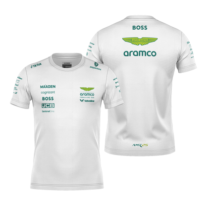 Camiseta Dryfit Aston Martin Equipe Branco 2025