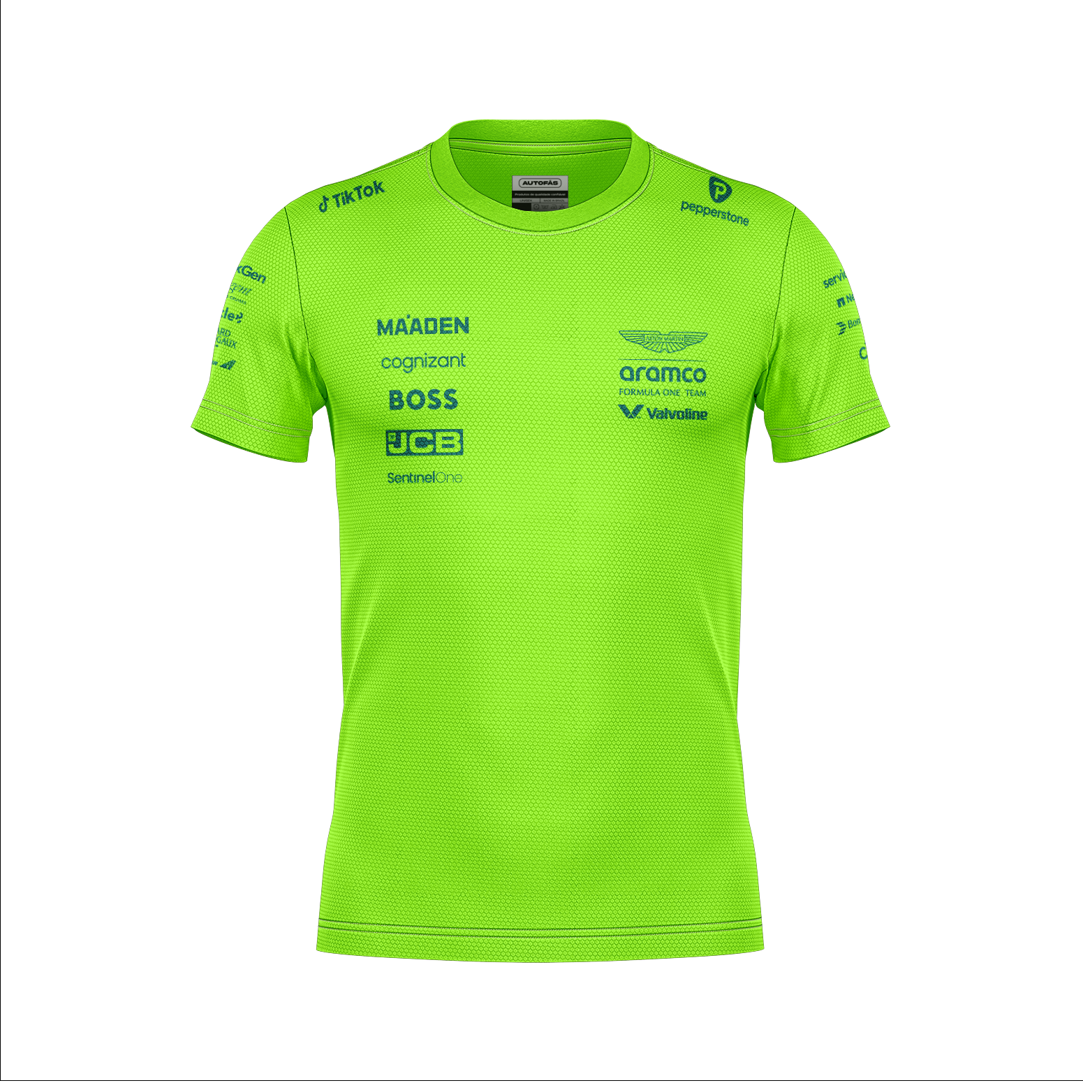 Camiseta Dryfit Aston Martin Equipe Verde Neon 2025