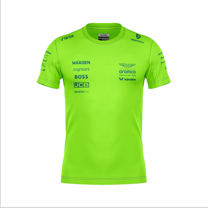 Camiseta Dryfit Aston Martin Equipe Verde Neon 2025