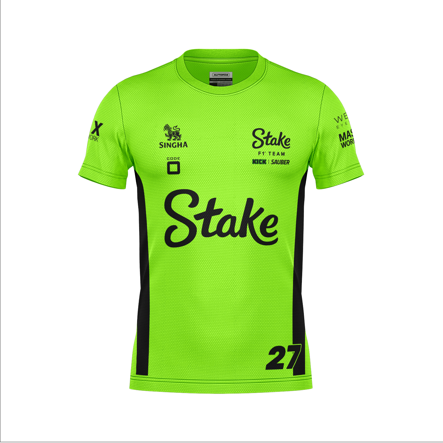 Camiseta Dryfit Stake Sauber Hulkenberg Verde Neon 2025