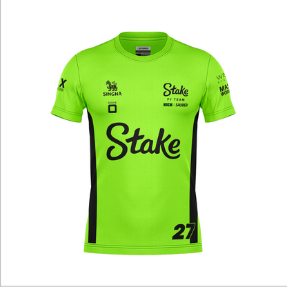 Camiseta Dryfit Stake Sauber Hulkenberg Verde Neon 2025