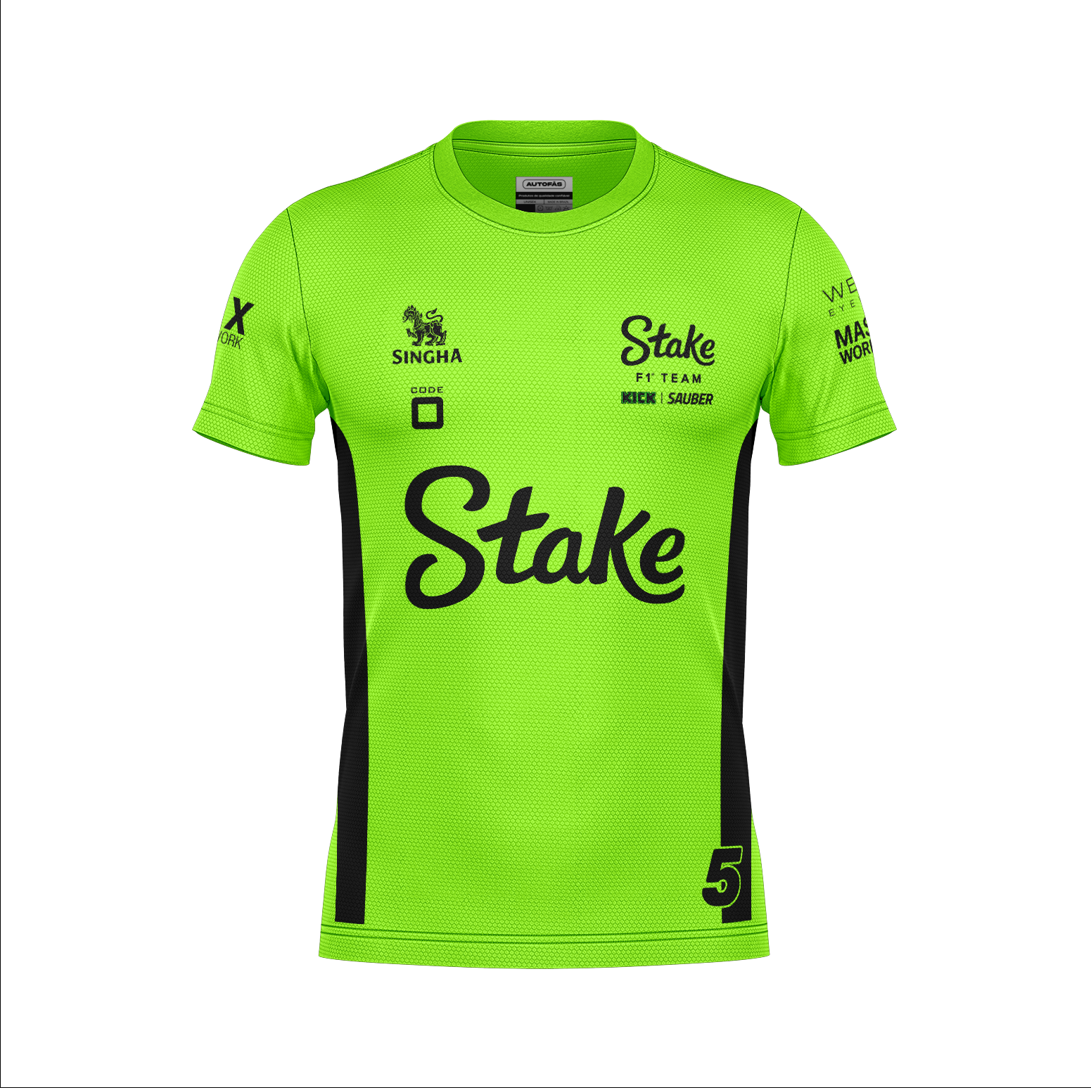 Camiseta Dryfit Stake Sauber Bortoleto Verde Neon 2025