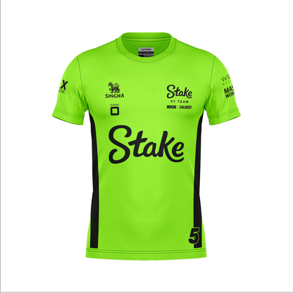 Camiseta Dryfit Stake Sauber Bortoleto Verde Neon 2025