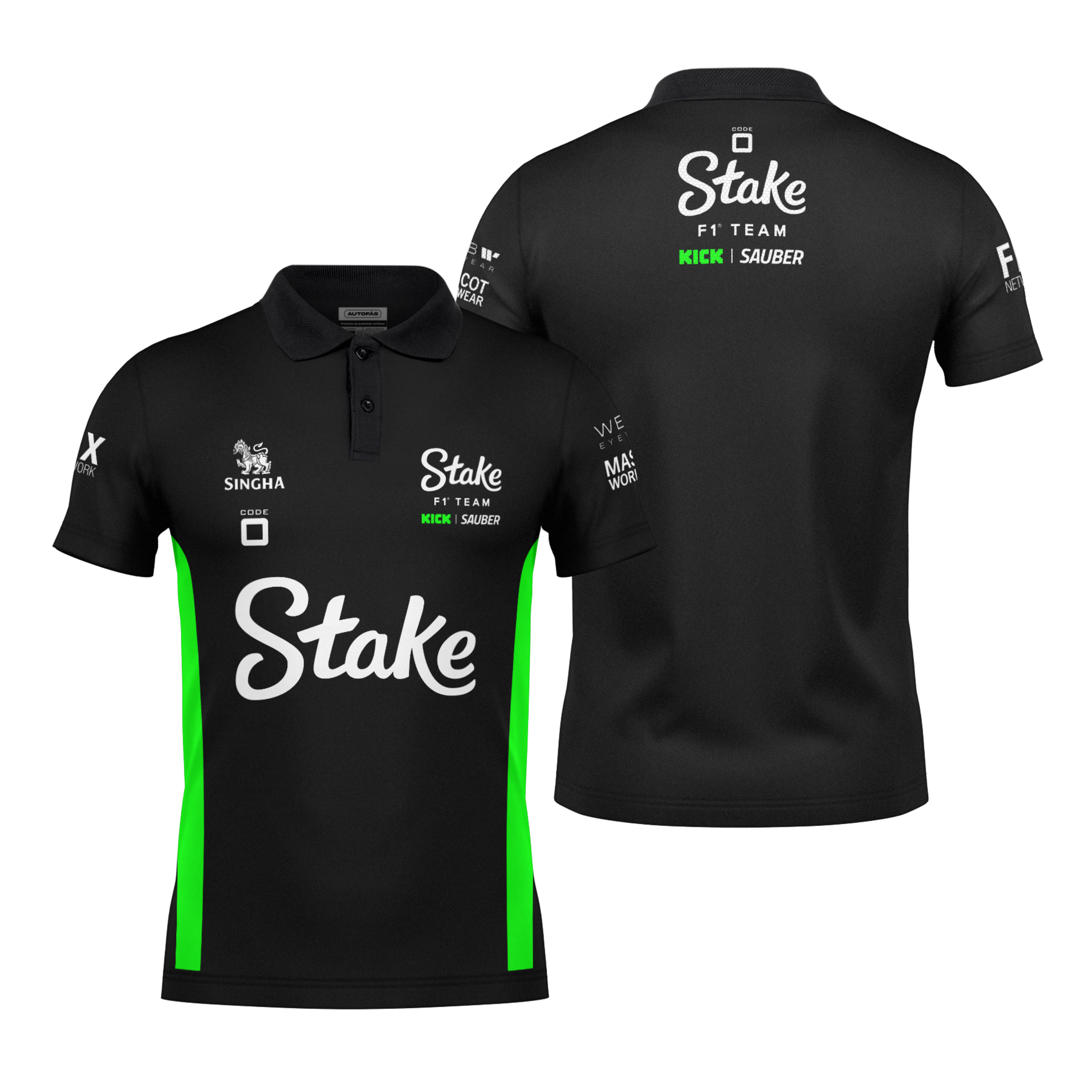 Camiseta Polo Stake Sauber Equipe Preto 2025