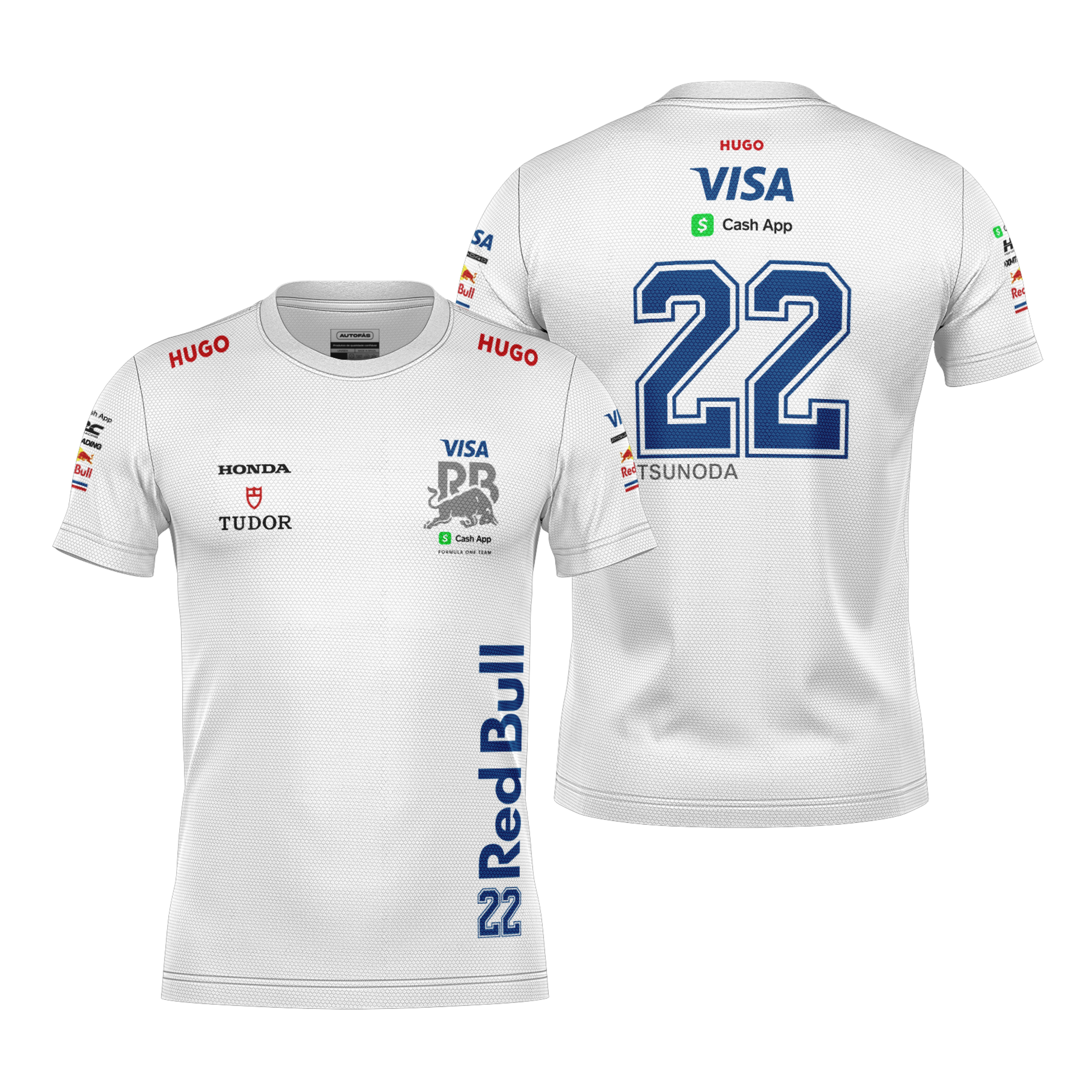 Camiseta Dryfit Racing Bulls  Yuki Tsunoda Branco 2025