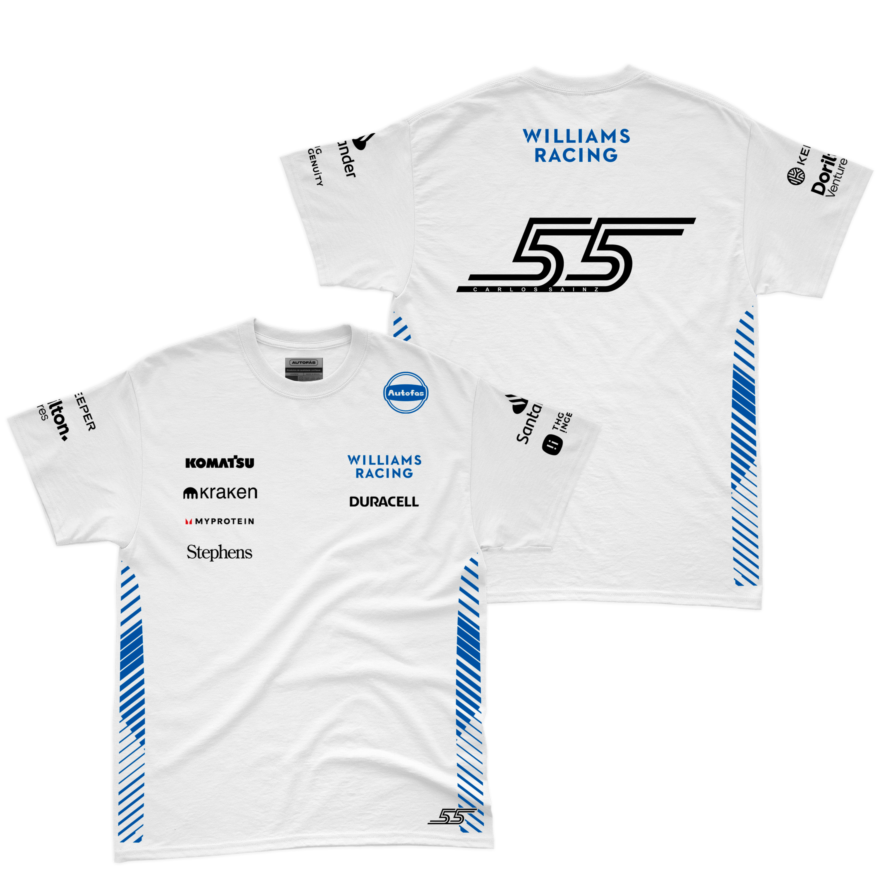 Camiseta Algodao Williams Carlos Sainz Branco 2025