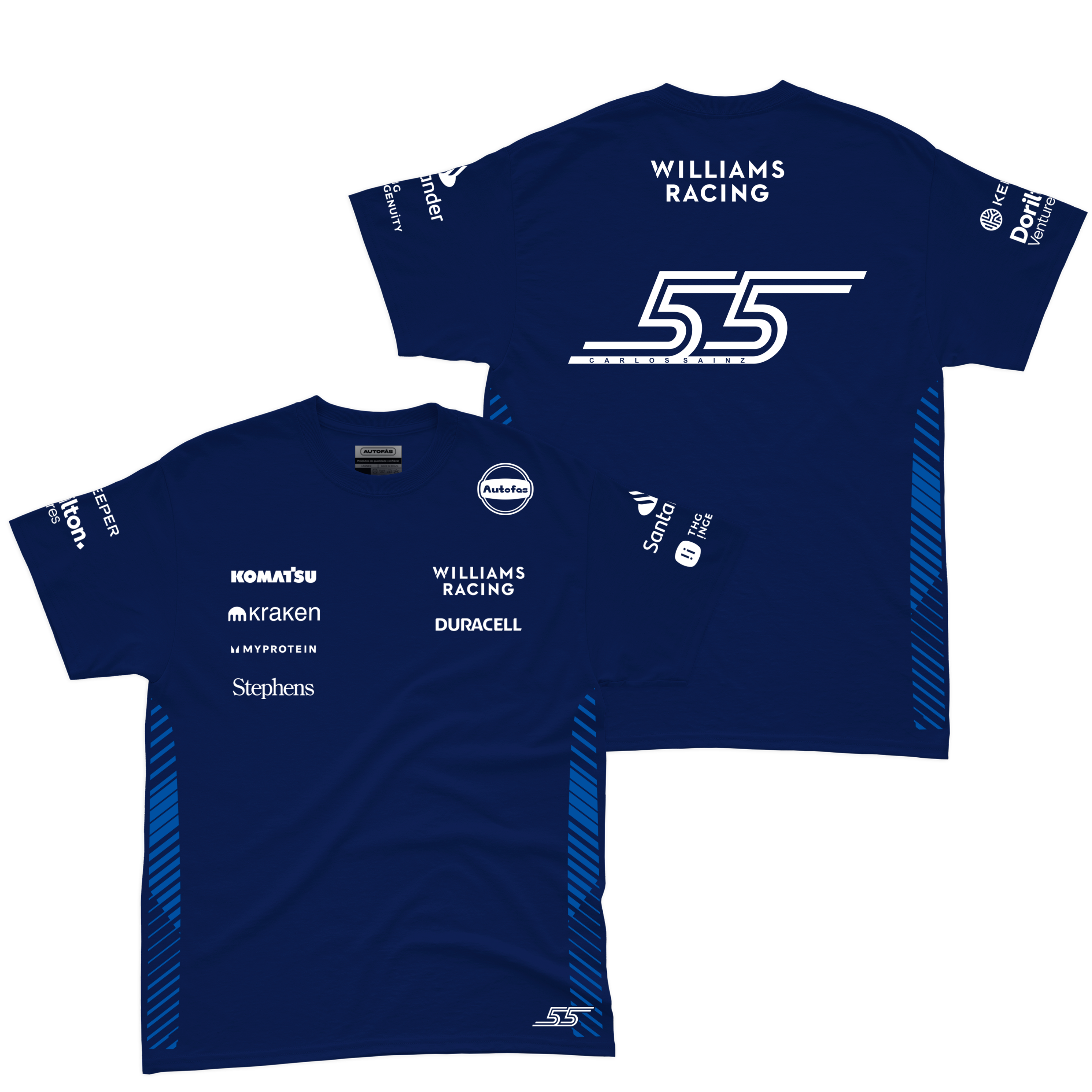 Camiseta Algodao Williams Carlos Sainz Azul Marinho 2025