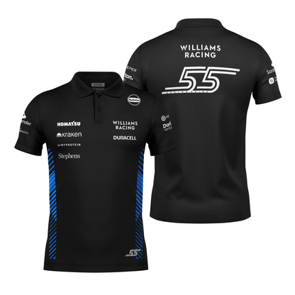 Camiseta Polo Williams Carlos Sainz Preto 2025