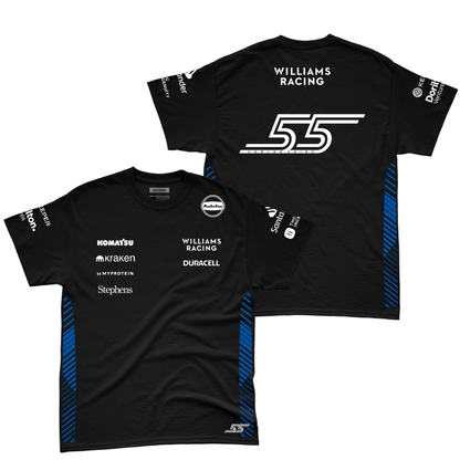 Camiseta Algodao Williams Carlos Sainz Preto 2025