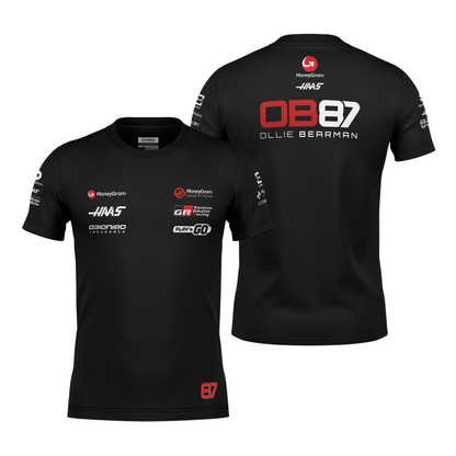 Camiseta Dryfit Haas Oliver Bearman Preto 2025