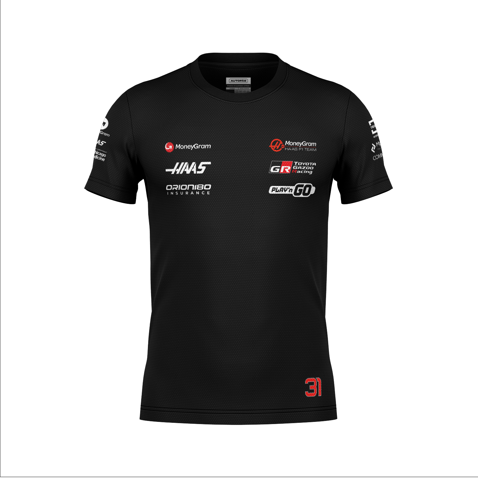 Camiseta Dryfit Haas Esteban Ocon Preto 2025