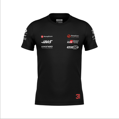 Camiseta Dryfit Haas Esteban Ocon Preto 2025