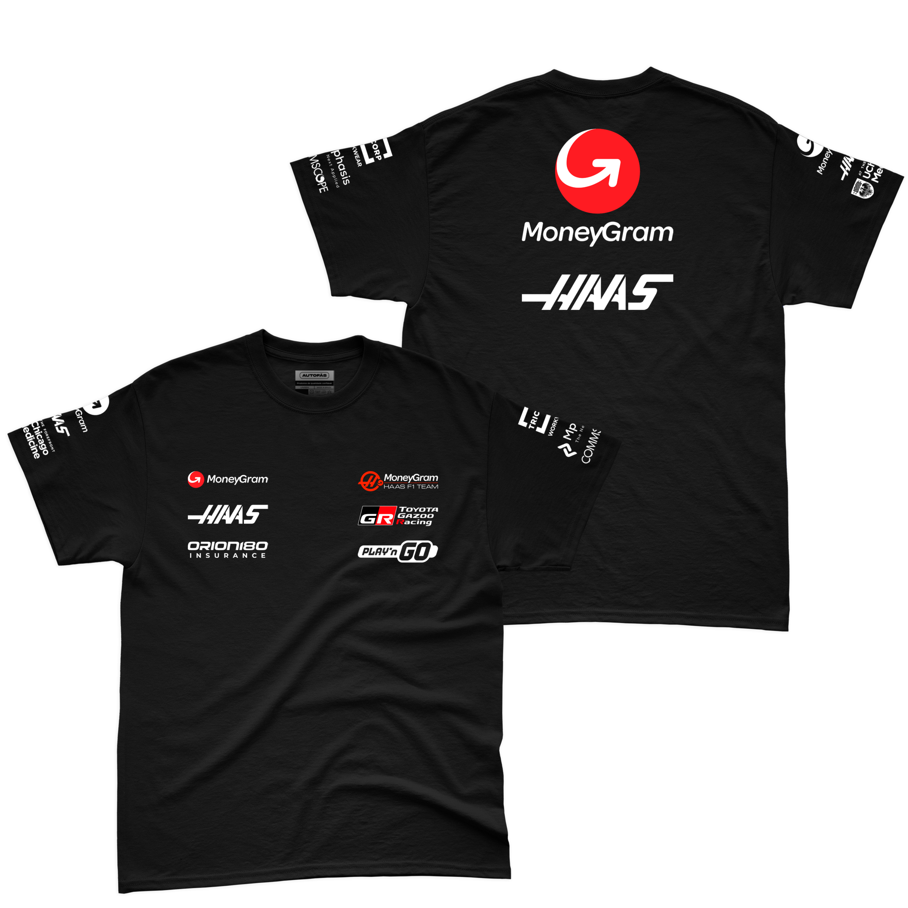 Camiseta Algodao Haas Equipe Preto 2025