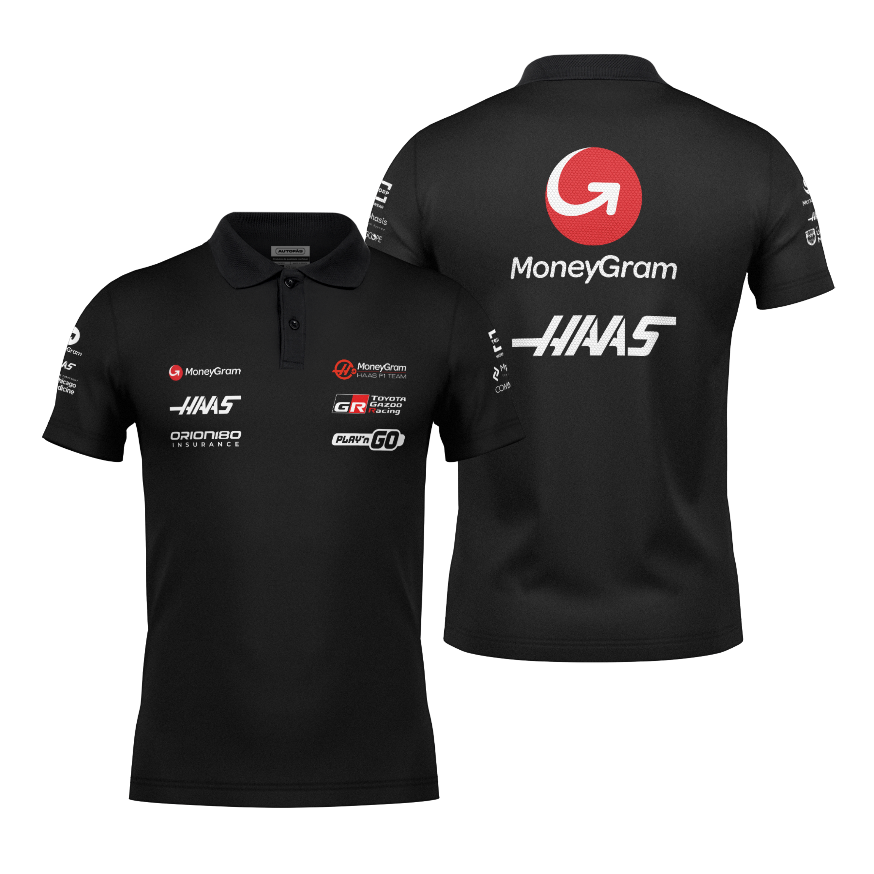 Camiseta Polo Haas Haas Preto 2025