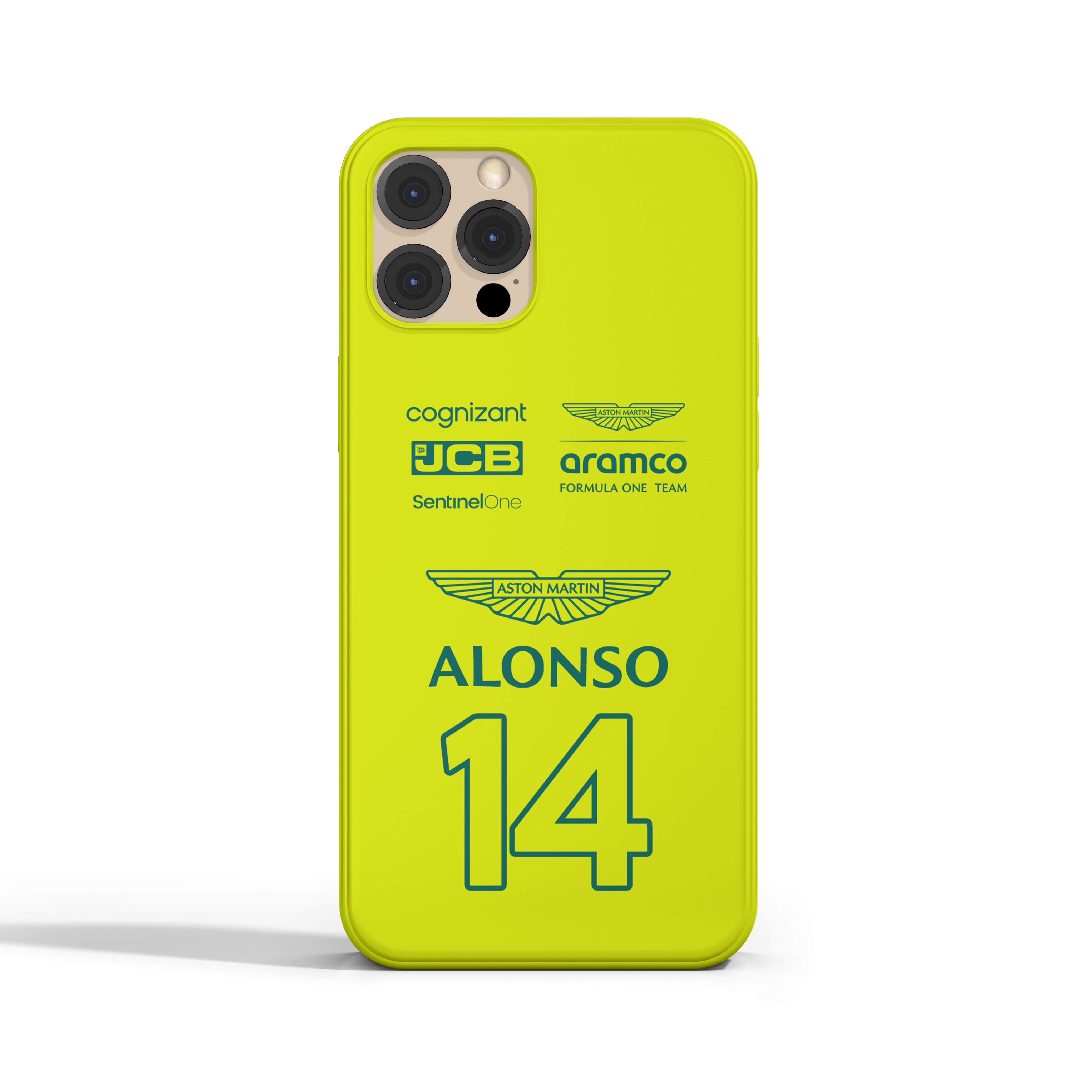 Case Aston Martin Verde Neon 2024 Fernando Alonso