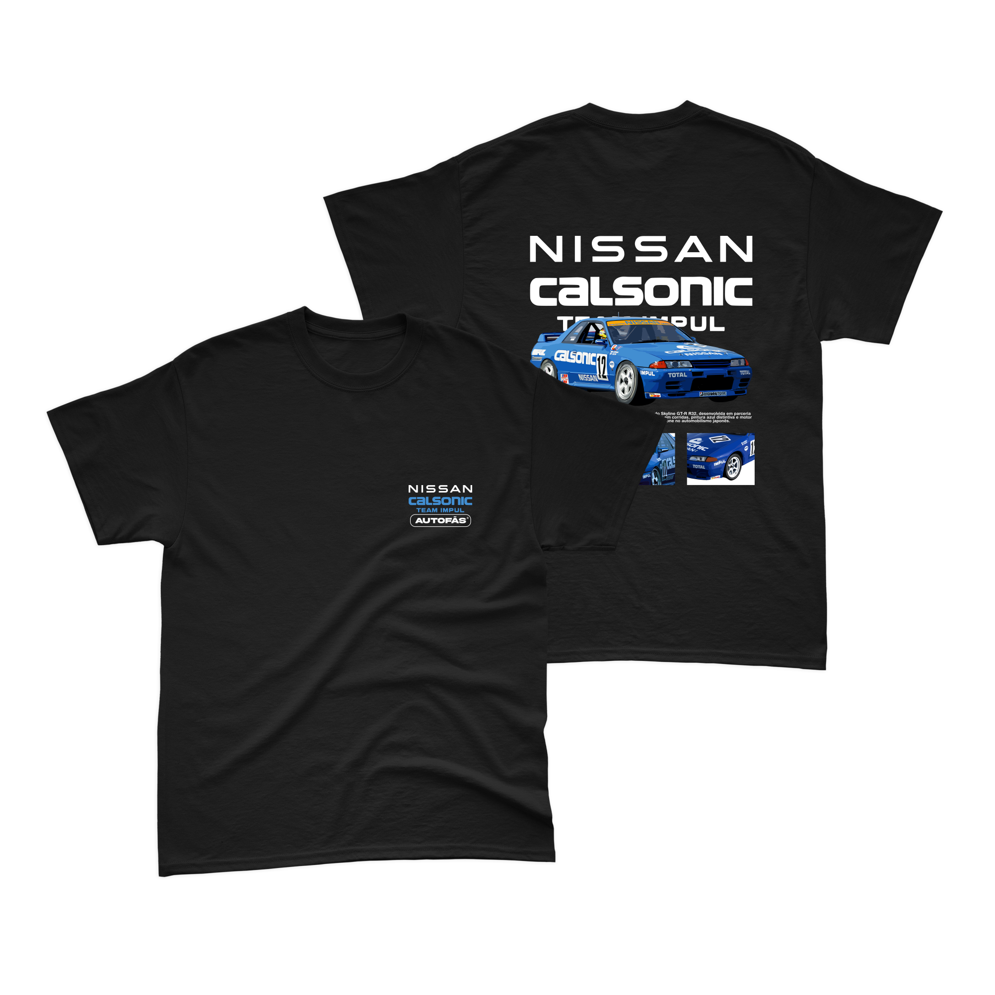 Camiseta Nissan Skyline GT-R R32 JTCC Preta