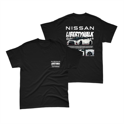 Camiseta Nissan GT-R R35 Libertywalk Preta