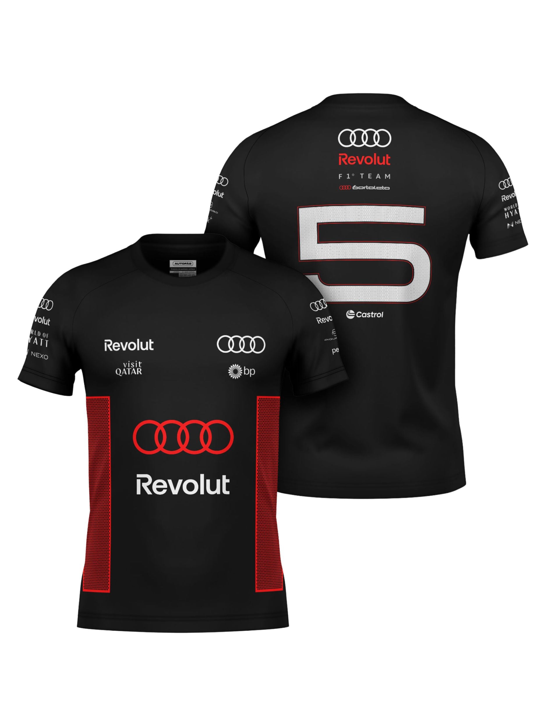 Camiseta Audi Bortoleto Torcida 2026 Algodão Preto
