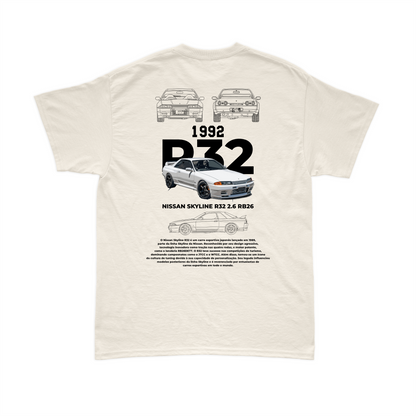 Camiseta Nissan Skyline GT-R R32 V2 Off White