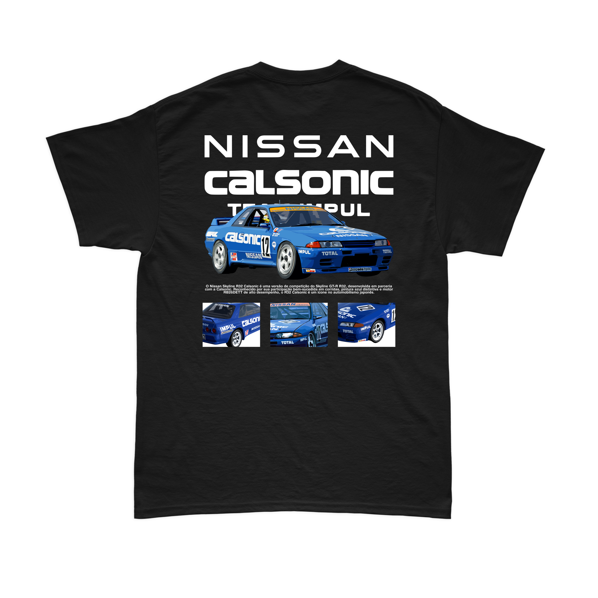 Camiseta Nissan Skyline GT-R R32 JTCC Preta