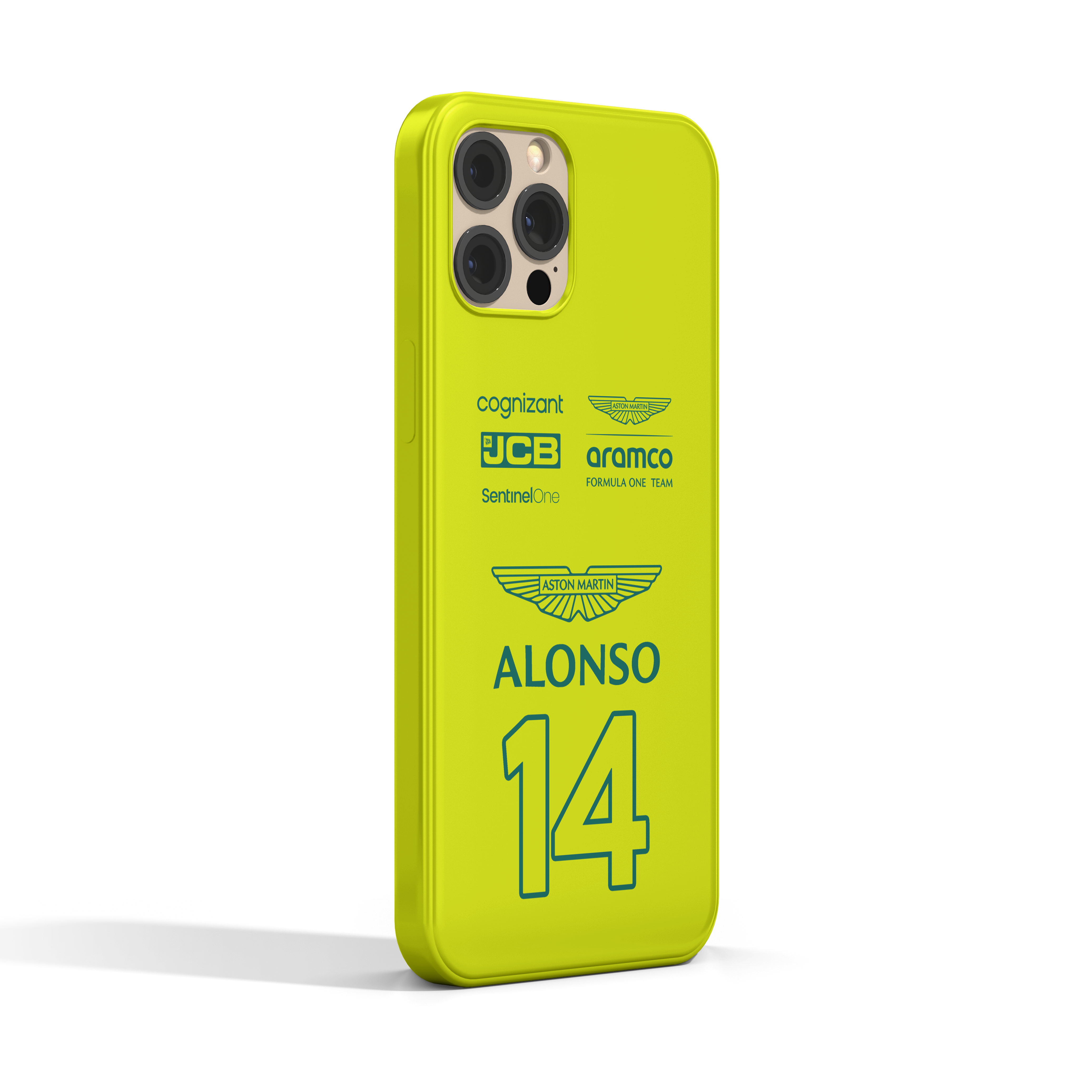 Case Aston Martin Verde Neon 2024 Fernando Alonso