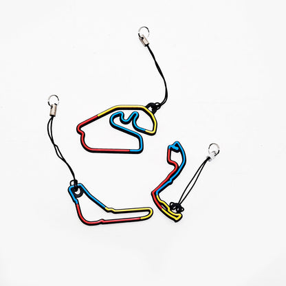 Kit 3 Chaveiros Pistas Icônicas Multicoloridos