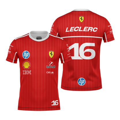 Camiseta Dryfit Full Ferrari Charles Leclerc 2025