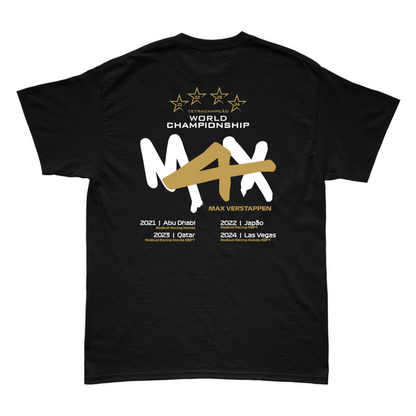 Camiseta Max Verstappen Campeão Mundial 2024 Preta