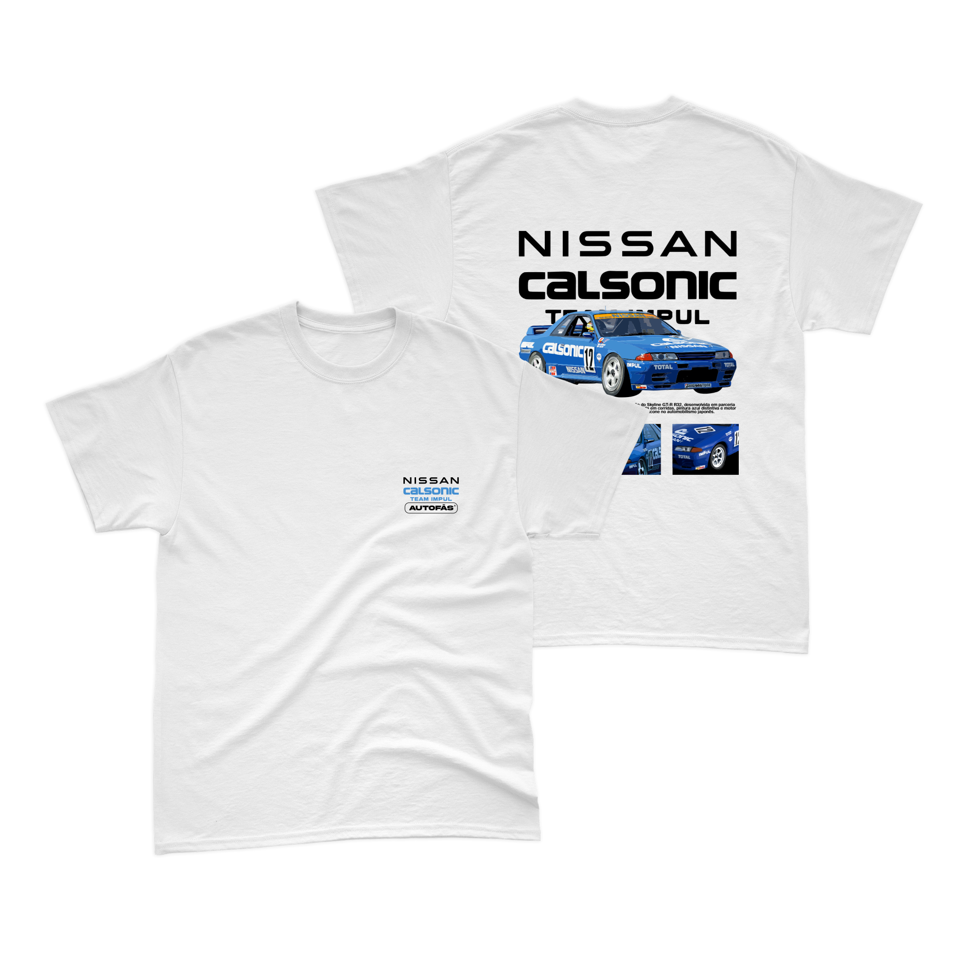 Camiseta Nissan Skyline GT-R R32 JTCC Branca – Autofãs Store