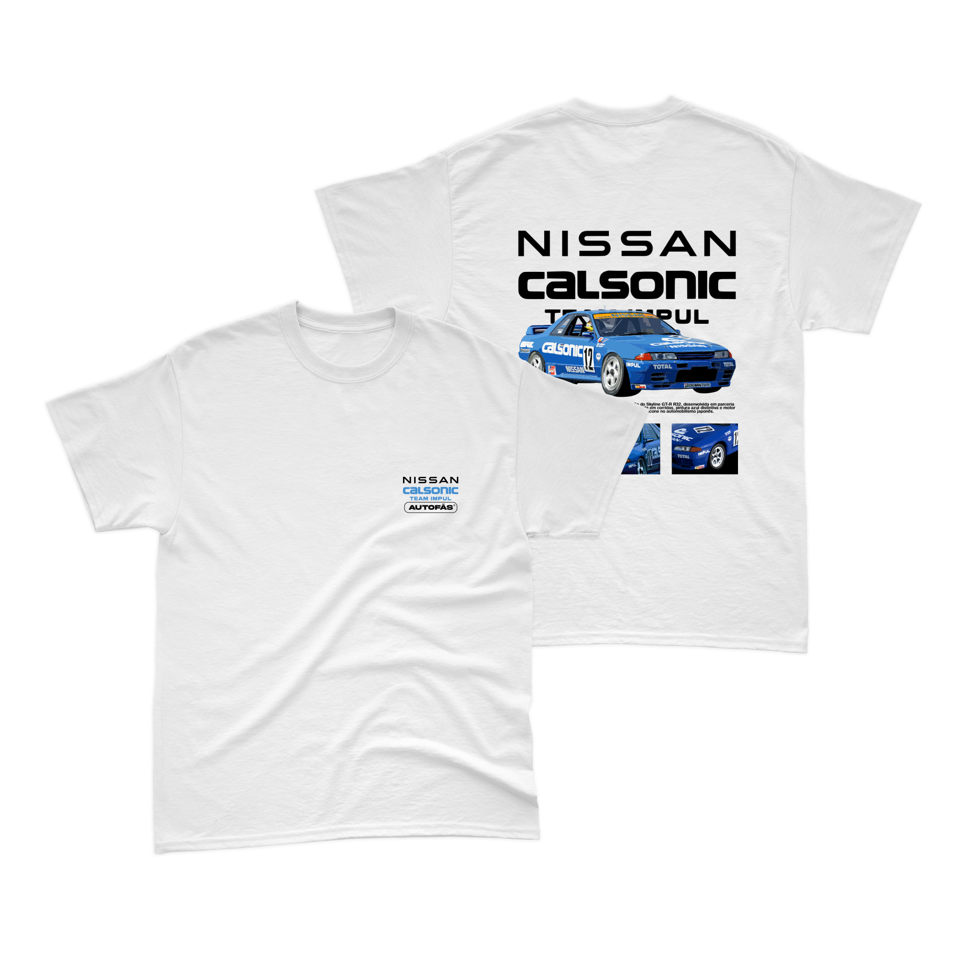 Camiseta Nissan Skyline GT-R R32 JTCC Branca