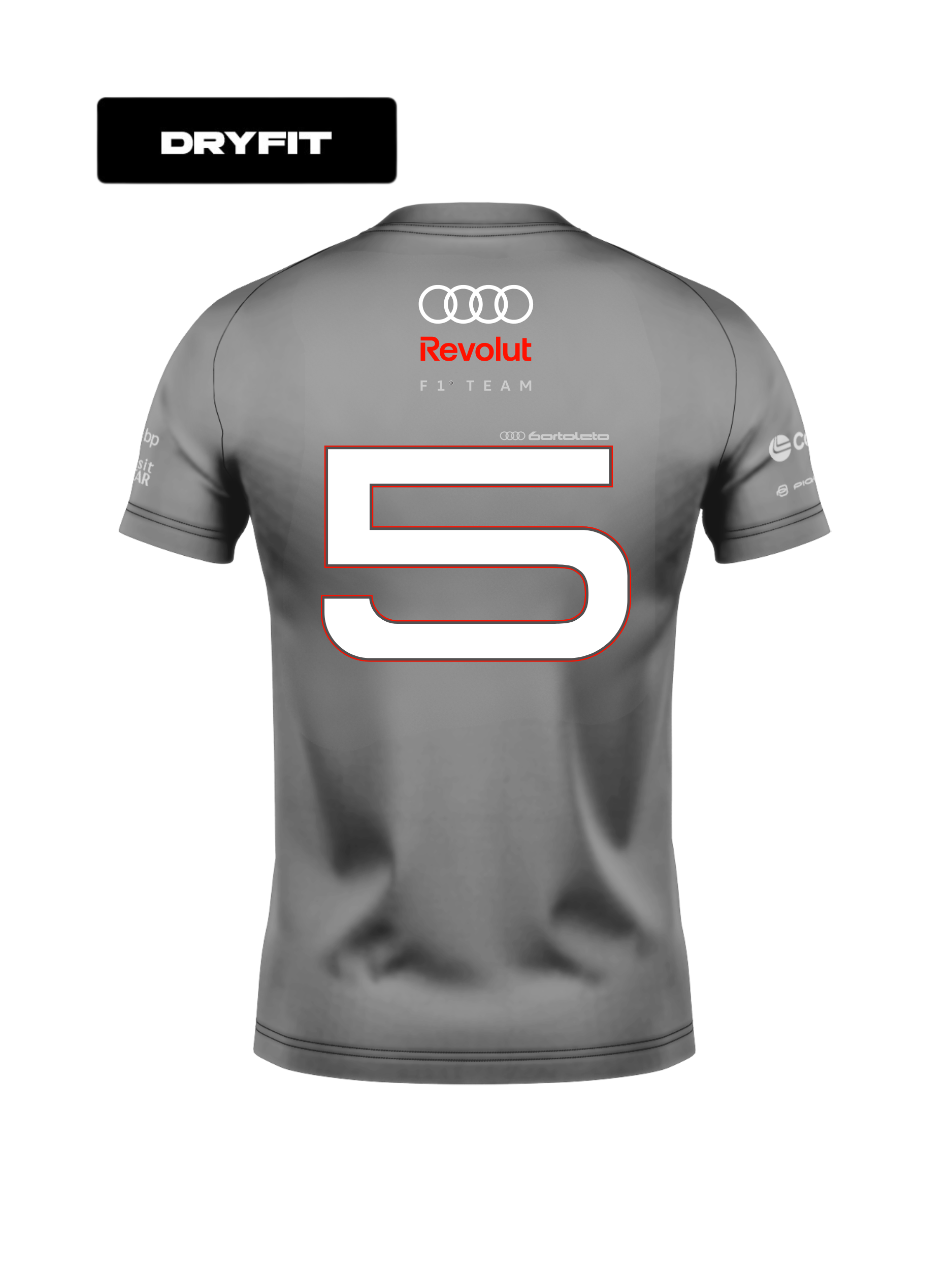 Camiseta Dryfit Audi Bortoleto 2026 Algodão Cinza