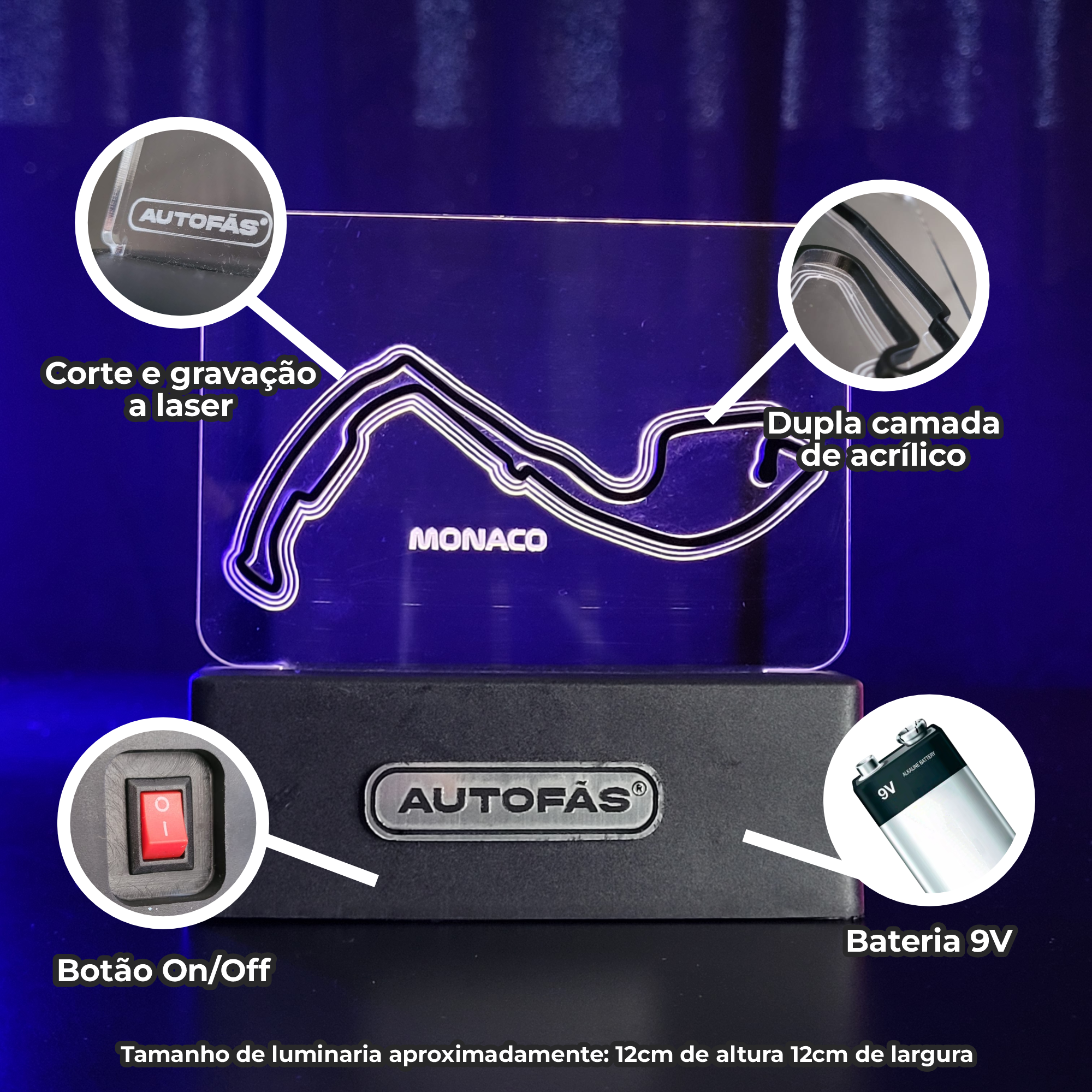 Luminária Mônaco Autofãs Store