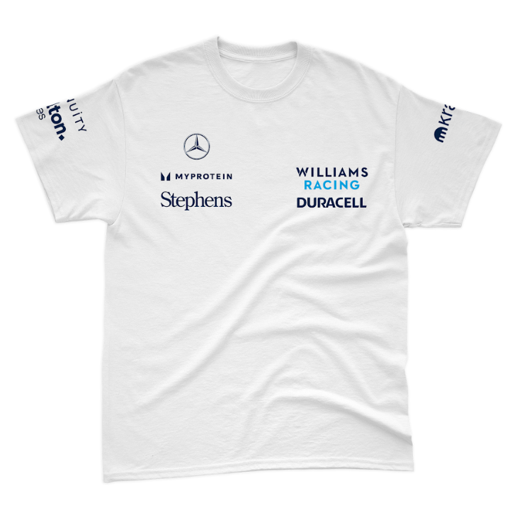 Camiseta Algodão Alex Albon Williams 2024 Branca