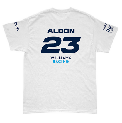 Camiseta Algodão Alex Albon Williams 2024 Branca